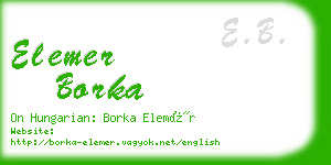 elemer borka business card